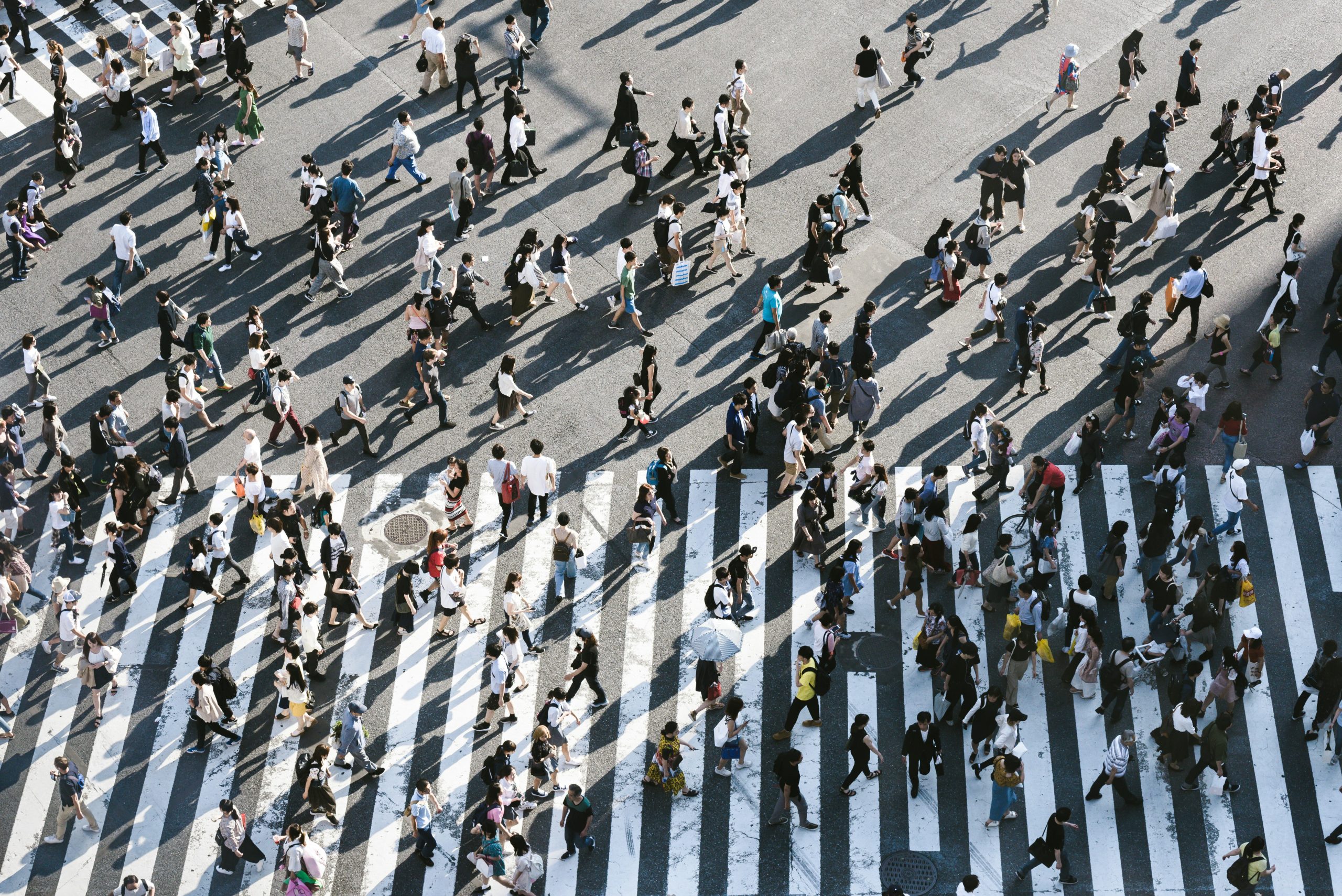People walking in intersection
