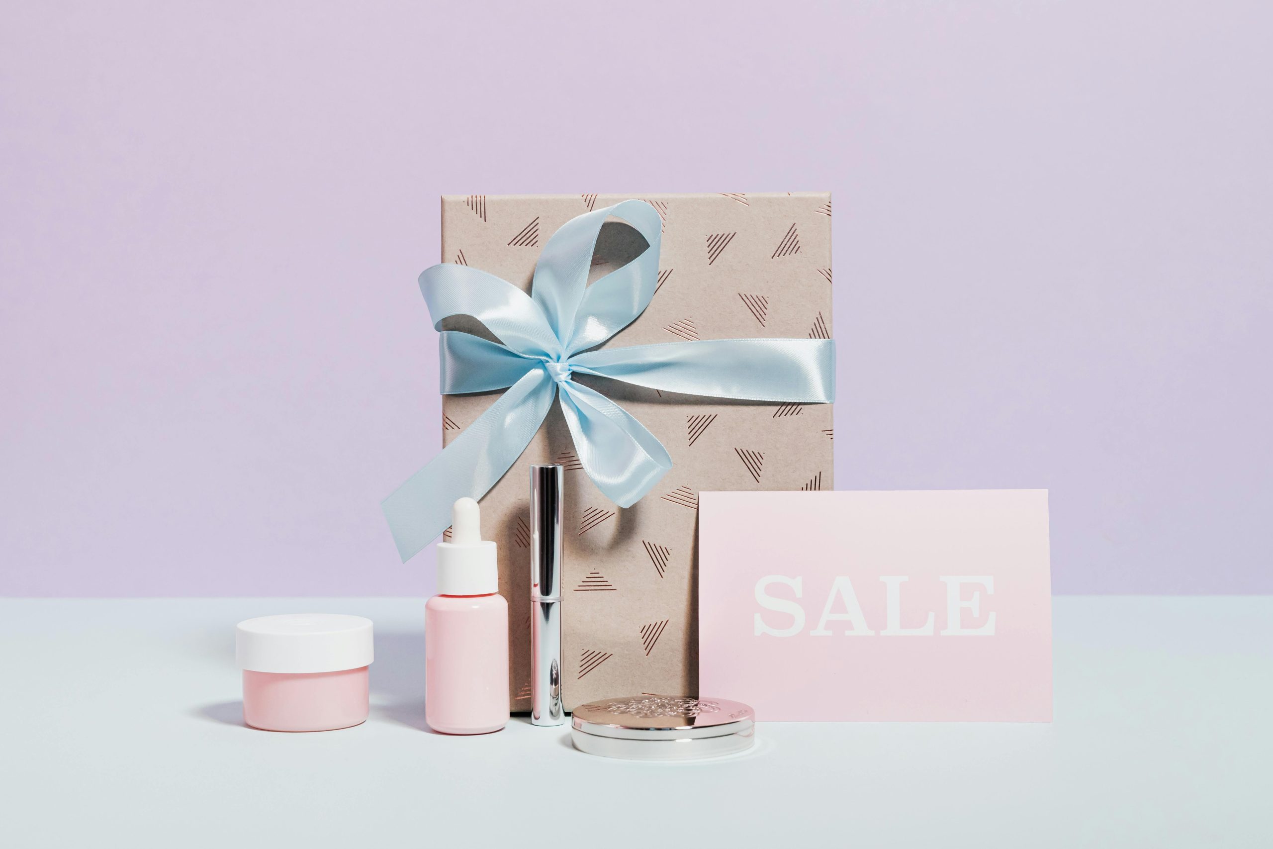 sale products with white and purple background